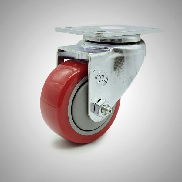 Service Caster 3 Inch SS Red Polyurethane Wheel Swivel Top Plate Caster SCC-SS20S314-PPUB-RED - main